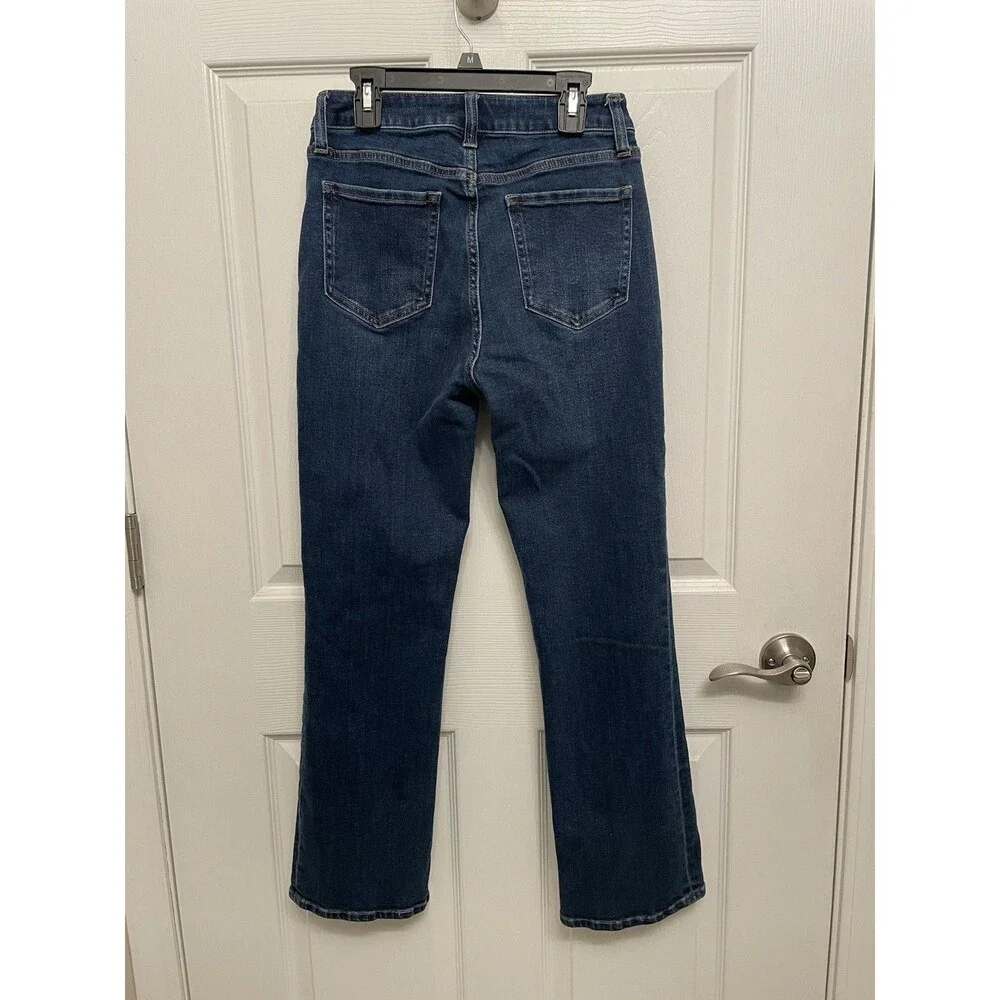 Quince Size 27 Stretch High-Rise Kick Flare Jeans Dark Wash - Picture 3 of 5